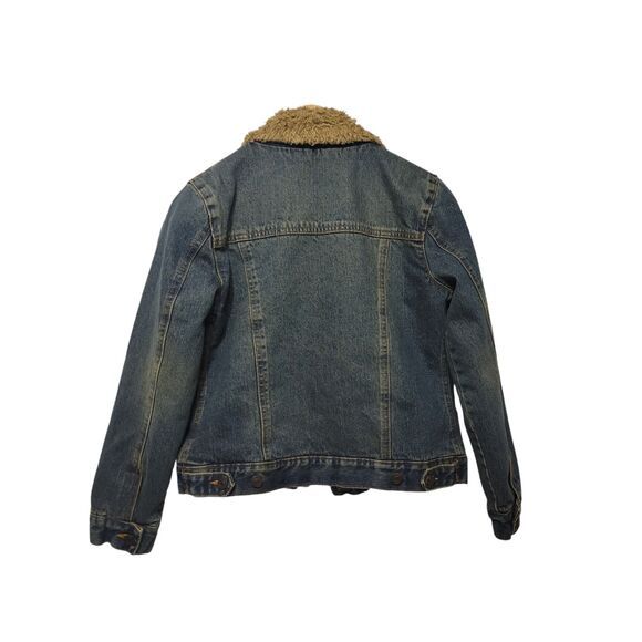 GAP Jean Jacket Lined Women Small Blue Collared Button Front - Picture 2 of 2